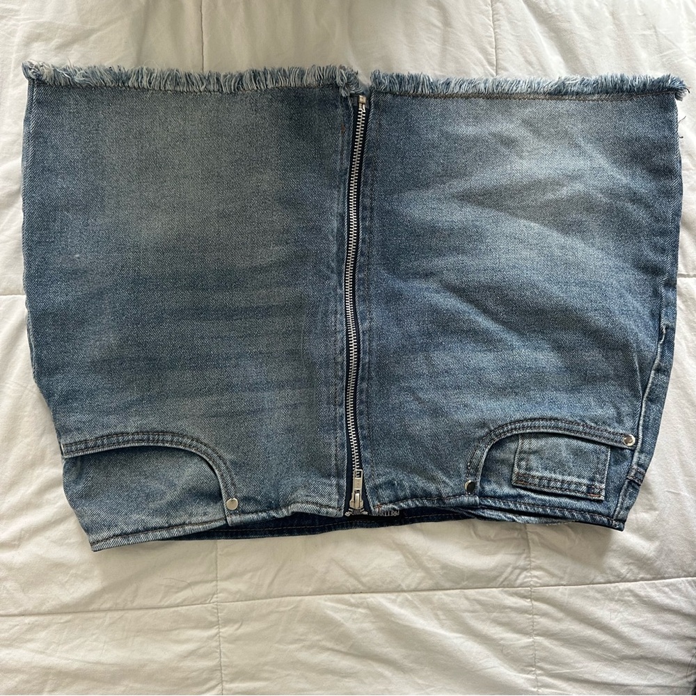 PrettyLittleThing Blue Denim Skirt